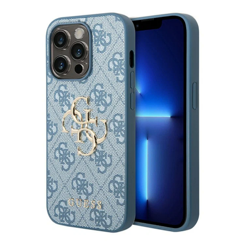 Чехол Guess 4G Big metal logo Hard для iPhone 14 Pro голубой