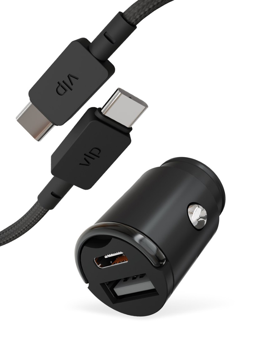Автомобильное зарядное устройство VLP С-Power 45W (USB-C + USB-A) + кабель USB-C (0,6 м)