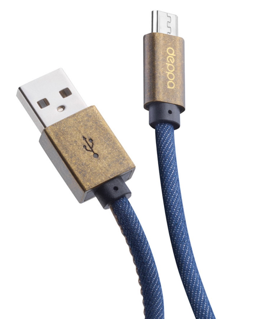 Кабель Deppa Jeans USB-A - USB-C (1.2 м) синий